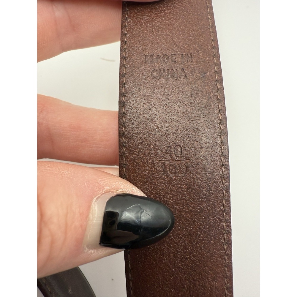 Polo Ralph Lauren Classic Brown Leather Belt Gold Buckle Leather Sz 40 - Picture 5 of 7